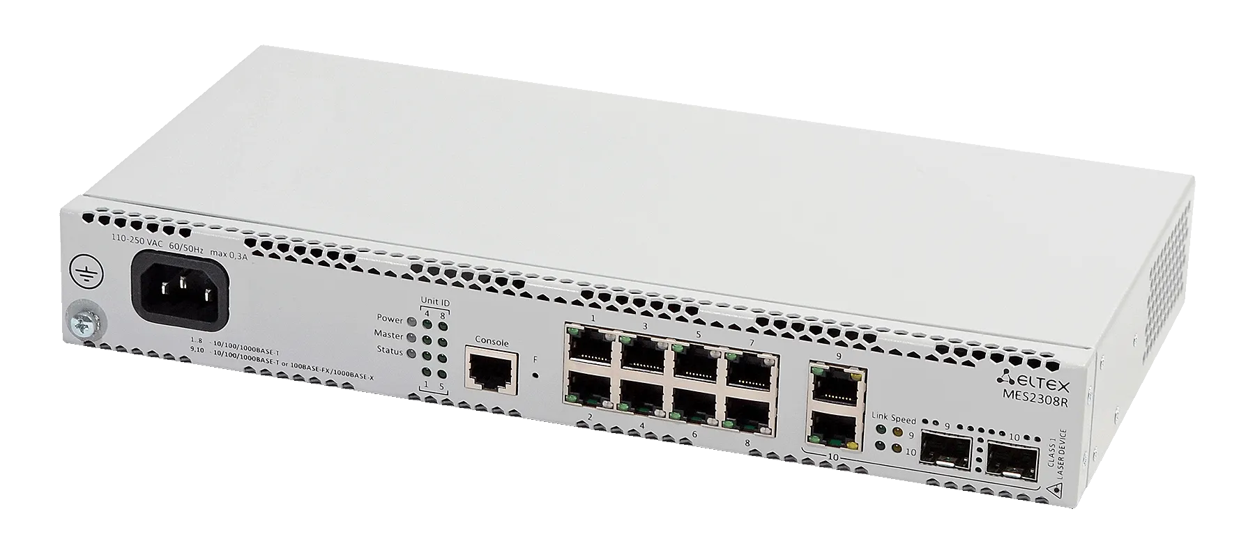 Ethernet-коммутатор MES2324, 24 порта 10/100/1000 Base-T, 4 порта 10GBase-R (SFP+)/1000Base-X (SFP), L3, 48V DC