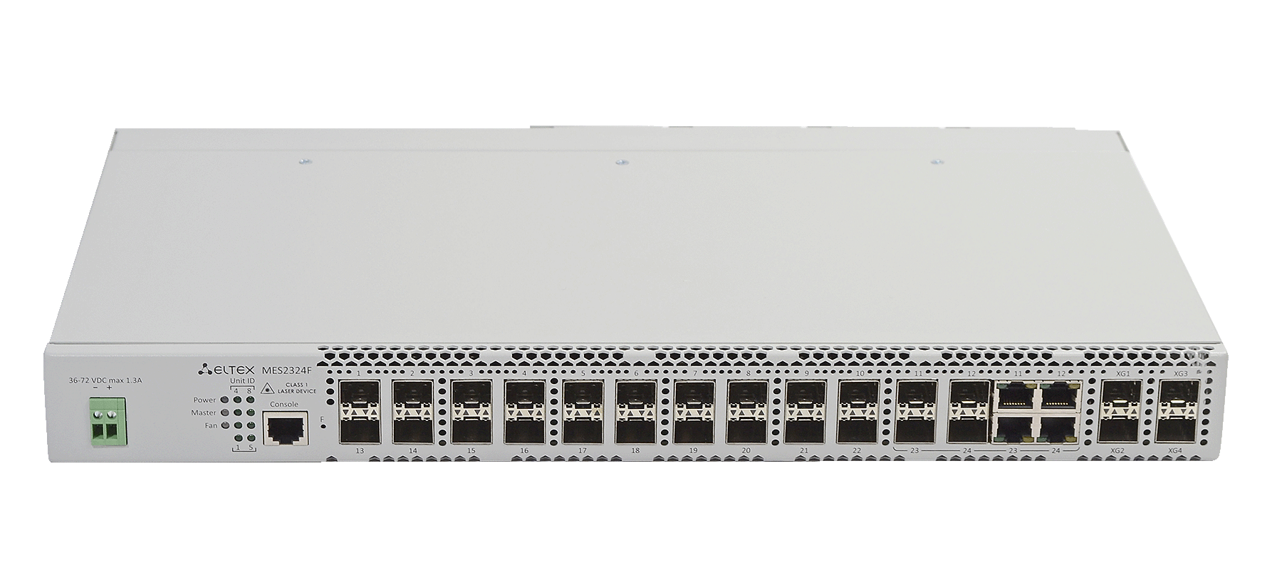 Ethernet-коммутатор MES2324F, 20x1G SFP + 4xCombo + 4x10G SFP+, L3, 48V DC